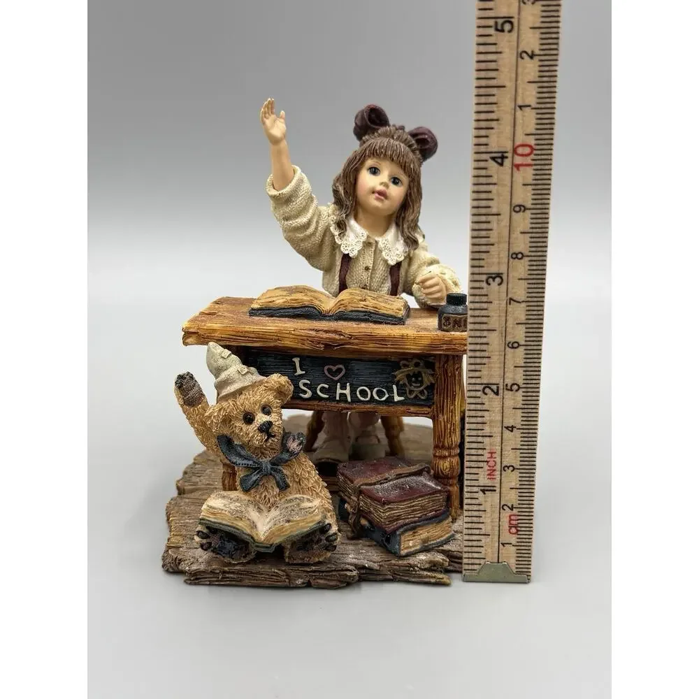 1999 Boyds Yesterdays' Child Dollstone, Stephanie w/Jim..School Days, #3540